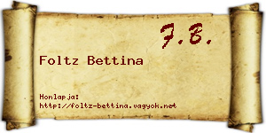 Foltz Bettina névjegykártya